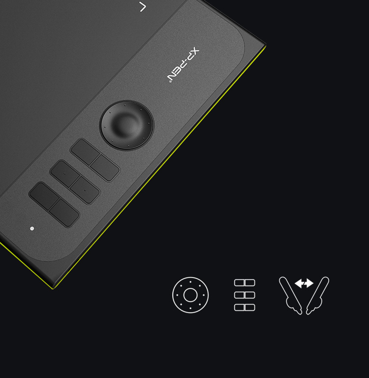 XP-Pen Star 06C come with 6 EXPRESS KEYS and 1 Dial