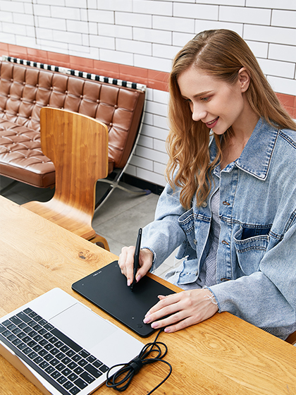 use XP-Pen Deco mini7 portable drawing tablet with laptop