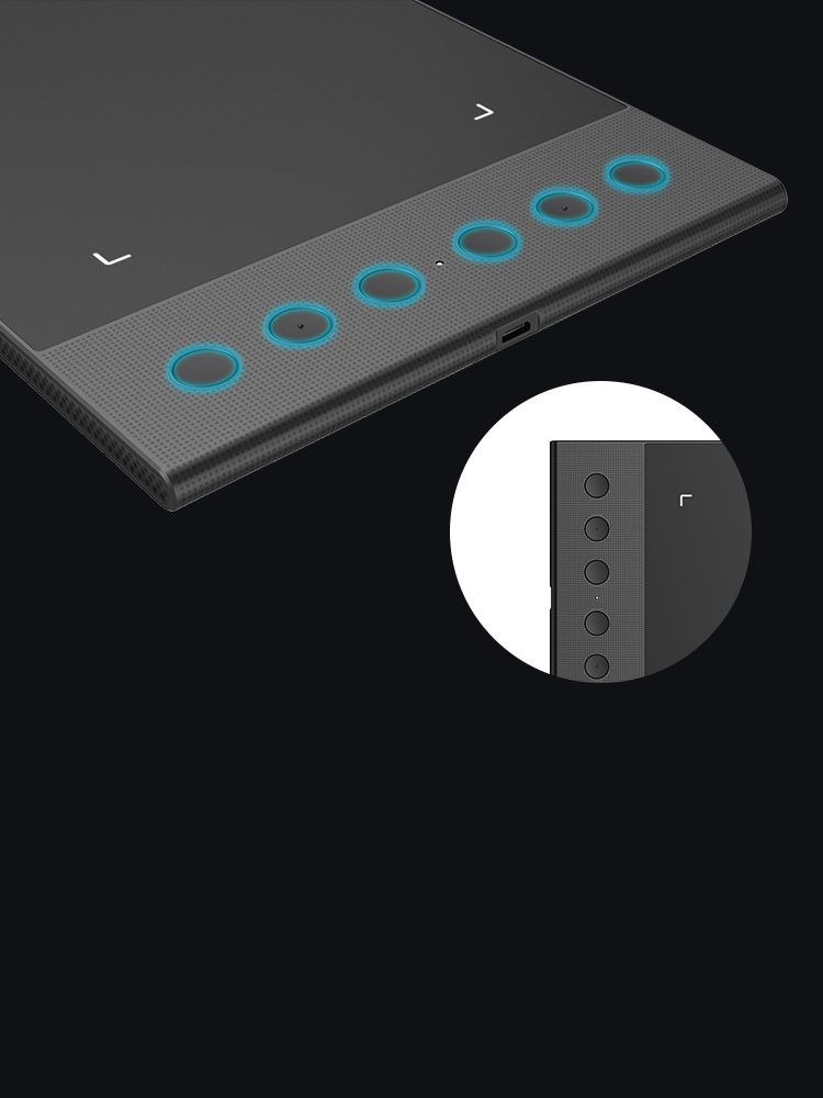 XP-Pen Star G640S art tablet with 6 round customizable shortcut keys