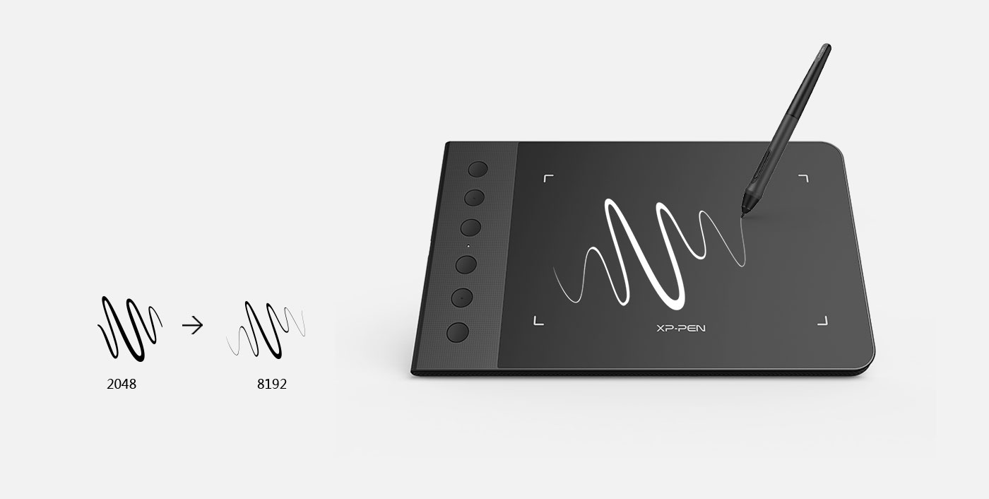 XP-Pen Star G640S digital art tablet features of Increased pressure sensitivity