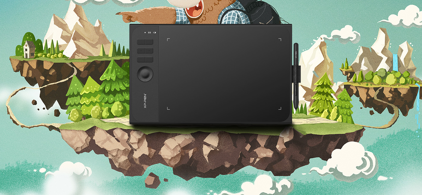 XP-Pen Star 06 digital painting tablet features of 10 x 6” working area